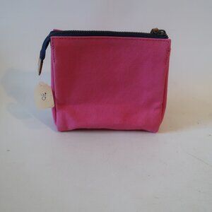 NWT Womens Iomoi Hot Pink Navy Canvas Zip Pouch Cosmetic Case